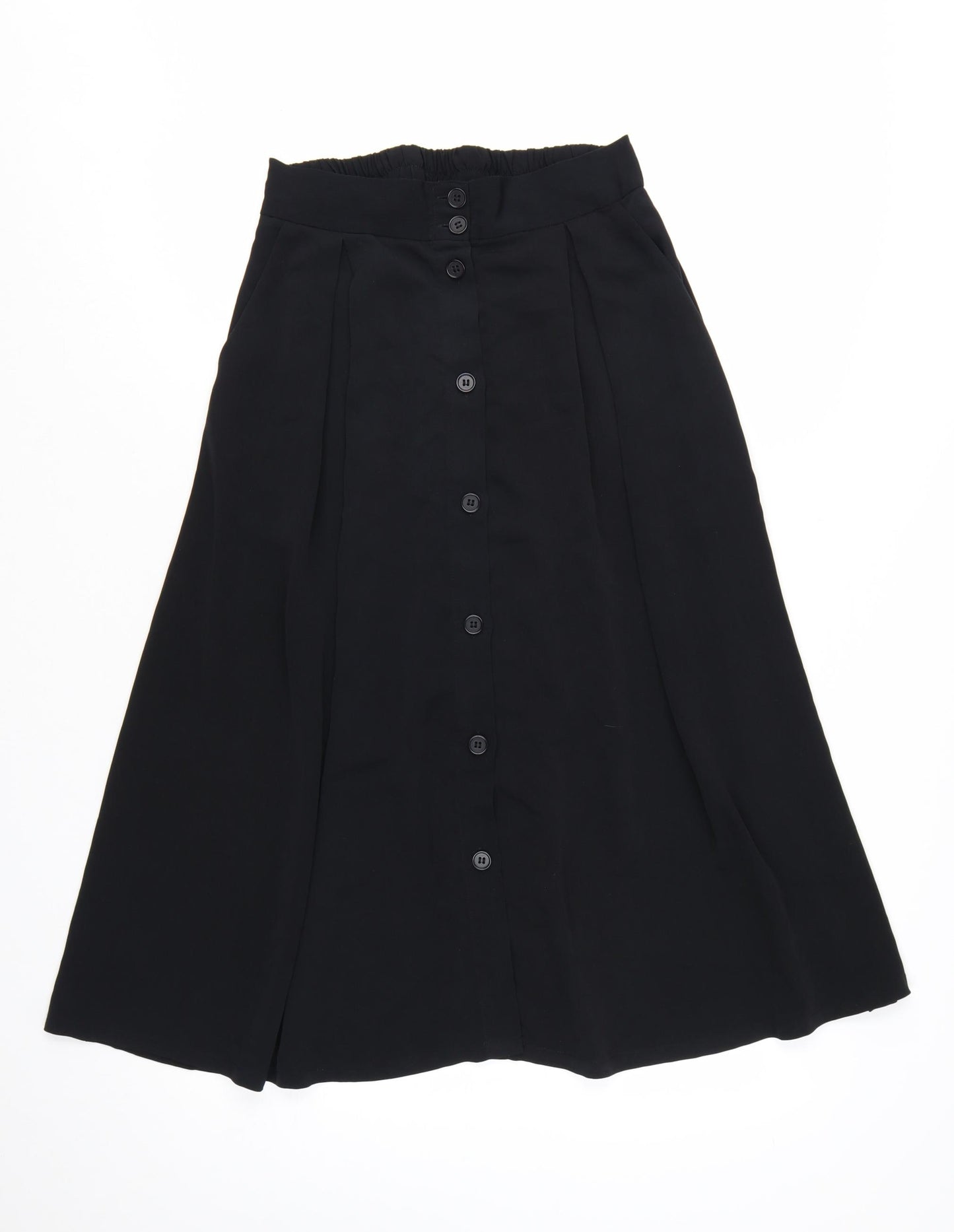 Monki Women's Black A-Line Midi Button Front Skirt Size S