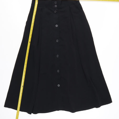 Monki Women's Black A-Line Midi Button Front Skirt Size S