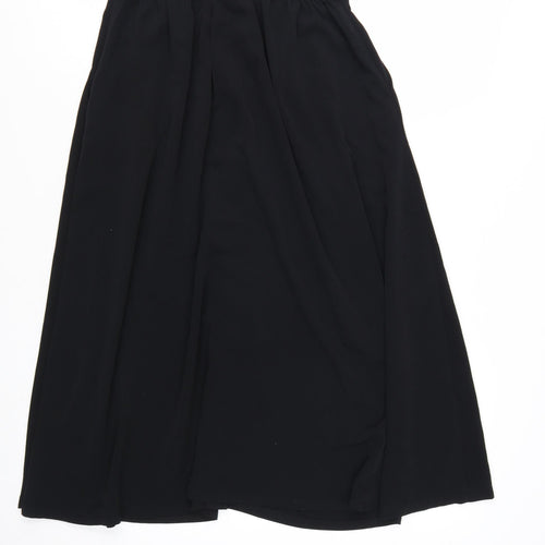 Monki Women's Black A-Line Midi Button Front Skirt Size S