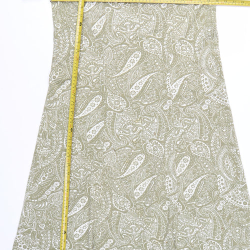 Damart Women's Green Paisley A-Line Knee Length Cotton Dress Size 16