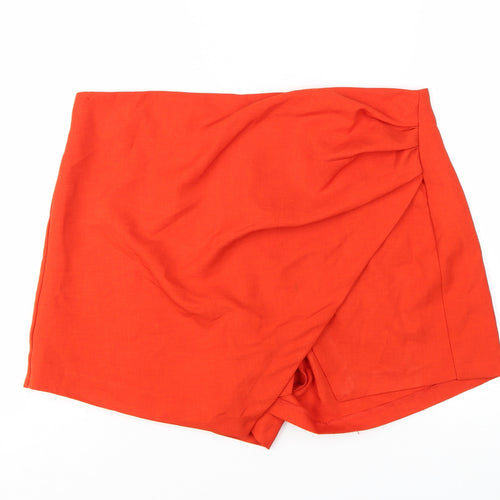 Bershka Women’s Red Wrap Skort Short Summer Polyester XL