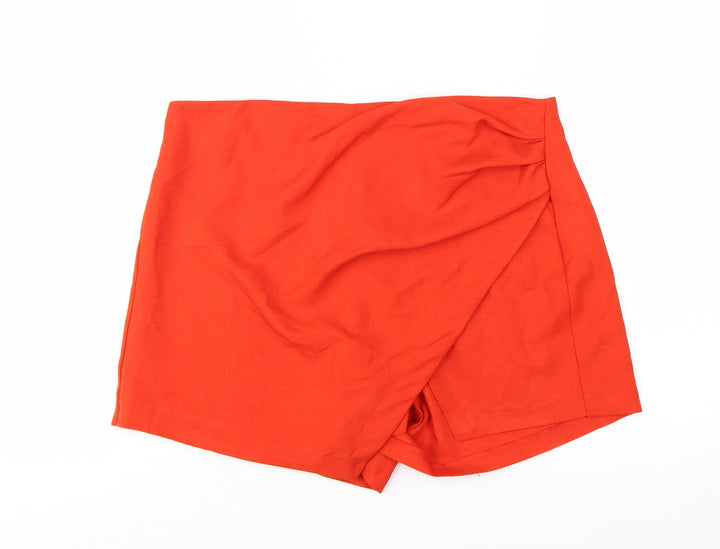 Bershka Women’s Red Wrap Skort Short Summer Polyester XL