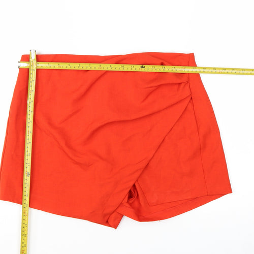 Bershka Women’s Red Wrap Skort Short Summer Polyester XL