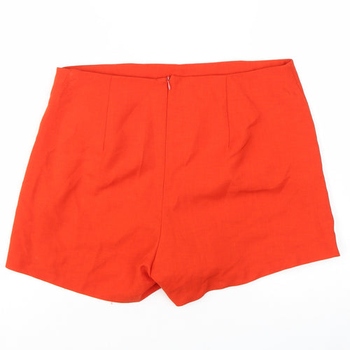 Bershka Women’s Red Wrap Skort Short Summer Polyester XL