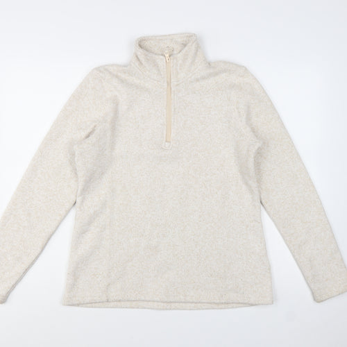 Mountain Warehouse Womens Beige 1/2 Zip Fleece Pullover UK 14