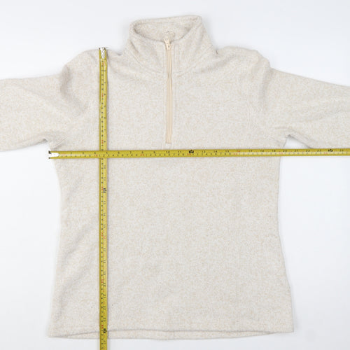 Mountain Warehouse Womens Beige 1/2 Zip Fleece Pullover UK 14