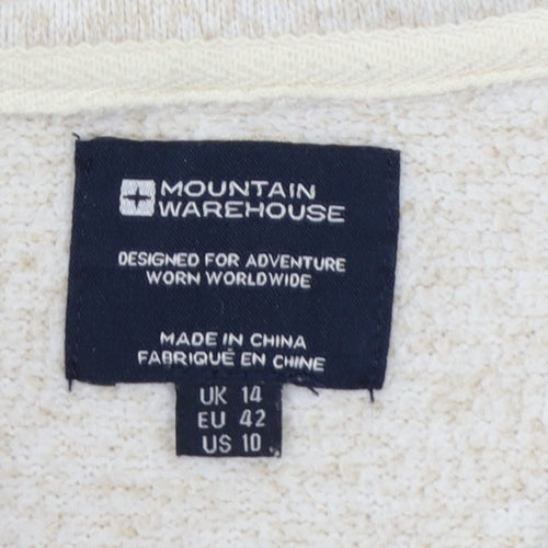 Mountain Warehouse Womens Beige 1/2 Zip Fleece Pullover UK 14