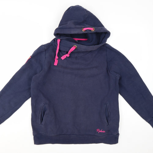 Rydale Equestrian Navy Hoodie Women M Pullover Cotton Blend