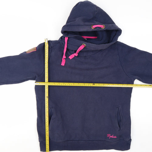 Rydale Equestrian Navy Hoodie Women M Pullover Cotton Blend