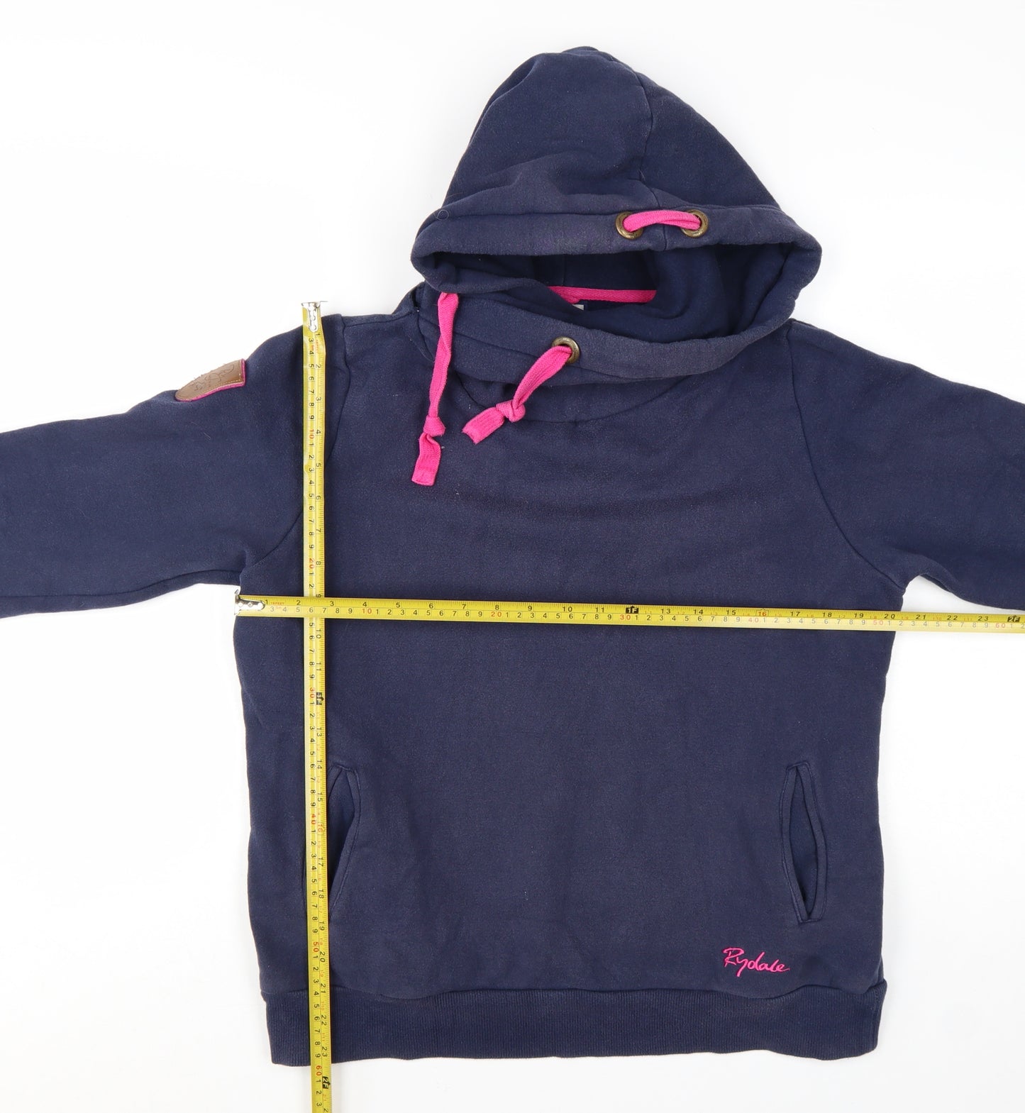 Rydale Equestrian Navy Hoodie Women M Pullover Cotton Blend