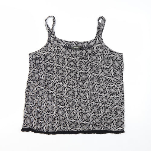 Bonmarché Womens Black Geometric Camisole Tank Top Size 14