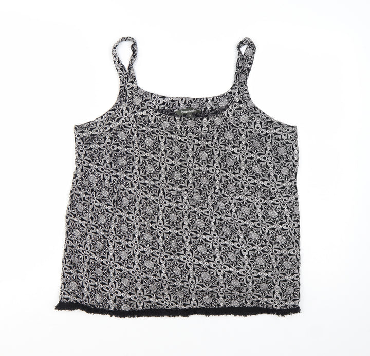 Bonmarché Womens Black Geometric Camisole Tank Top Size 14