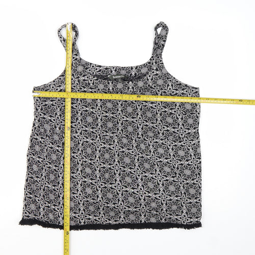 Bonmarché Womens Black Geometric Camisole Tank Top Size 14