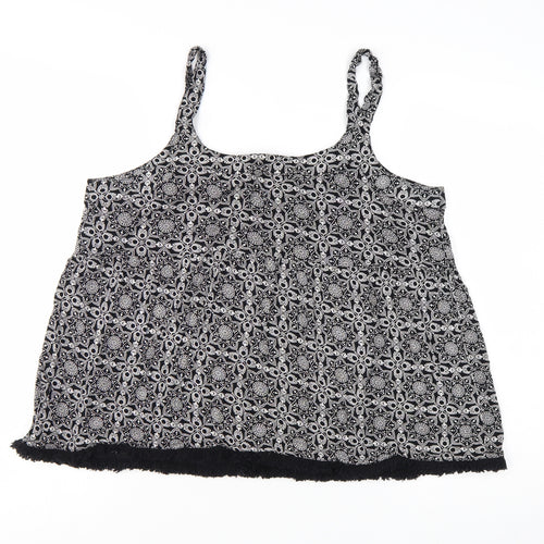 Bonmarché Womens Black Geometric Camisole Tank Top Size 14