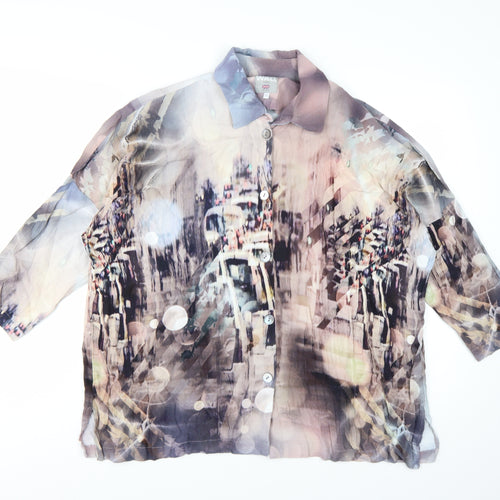 WALL London Womens Multicoloured Sheer Tunic Blouse One Size