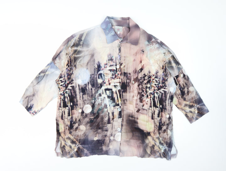 WALL London Womens Multicoloured Sheer Tunic Blouse One Size