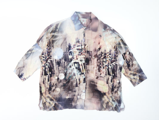 WALL London Womens Multicoloured Sheer Tunic Blouse One Size