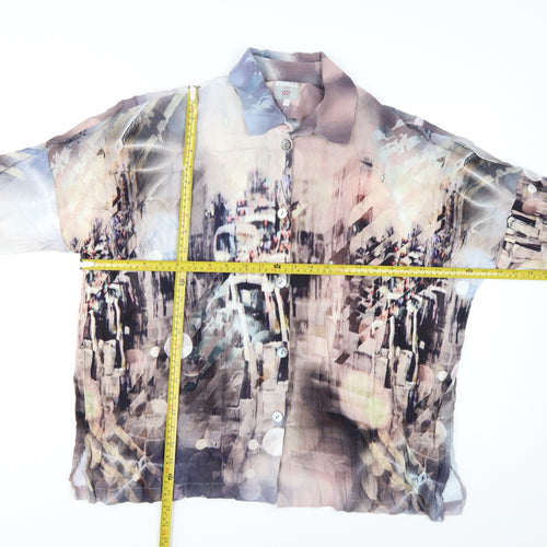 WALL London Womens Multicoloured Sheer Tunic Blouse One Size