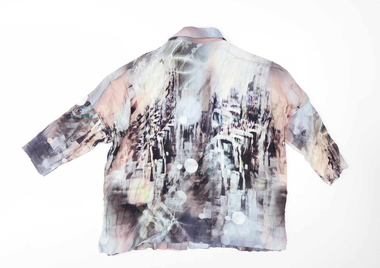WALL London Womens Multicoloured Sheer Tunic Blouse One Size