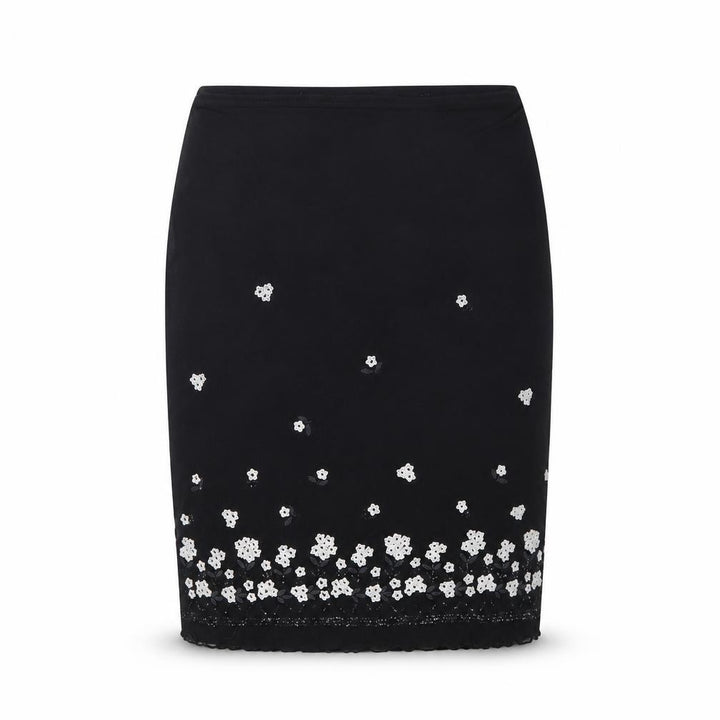 New Look Women Black Size 14 Embroidered Pencil Skirt