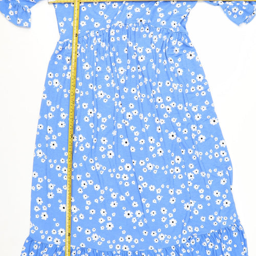 ASOS Women’s Blue Floral Midi Fit & Flare Dress Size 12