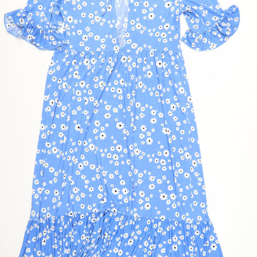 ASOS Women’s Blue Floral Midi Fit & Flare Dress Size 12