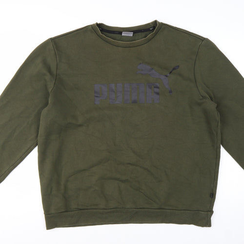 Puma Men’s Green XL Pullover Crew Neck Logo Sweatshirt