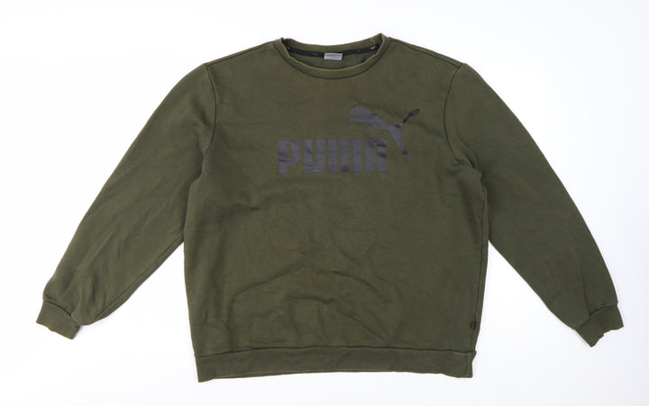 Puma Men’s Green XL Pullover Crew Neck Logo Sweatshirt