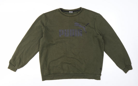 Puma Men’s Green XL Pullover Crew Neck Logo Sweatshirt
