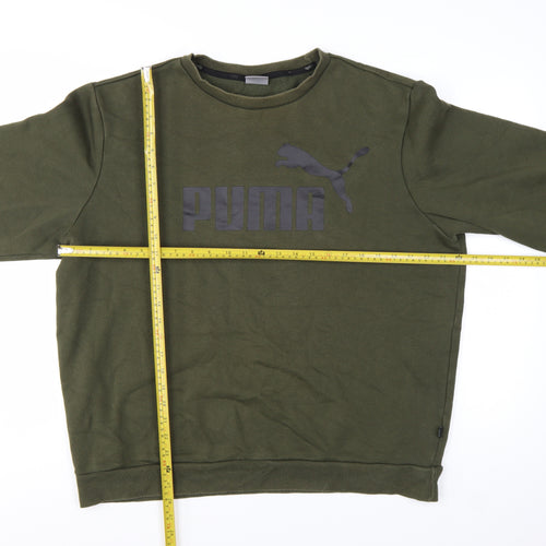 Puma Men’s Green XL Pullover Crew Neck Logo Sweatshirt