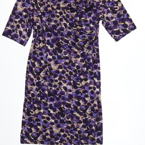 Connected Apparel Women’s Purple Polka Dot Sheath Dress Size 12