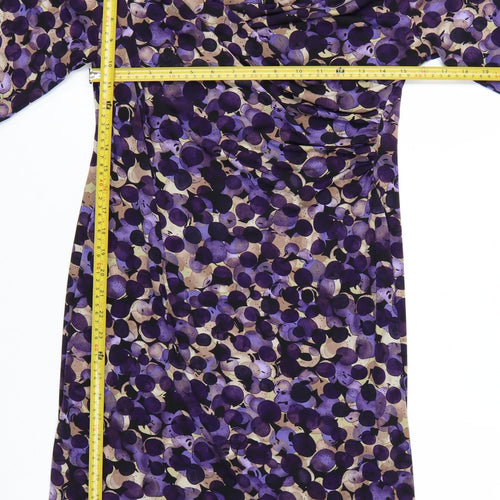 Connected Apparel Women’s Purple Polka Dot Sheath Dress Size 12
