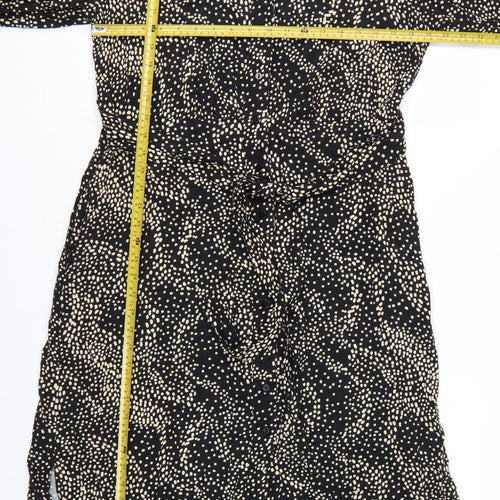 Albaray Women's Black Polka Dot Midi Shirt Dress Size 16