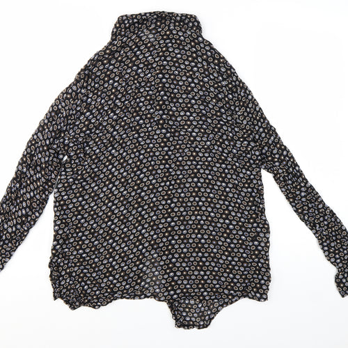H&M Women’s Black Geometric Button-Up Shirt Size 14