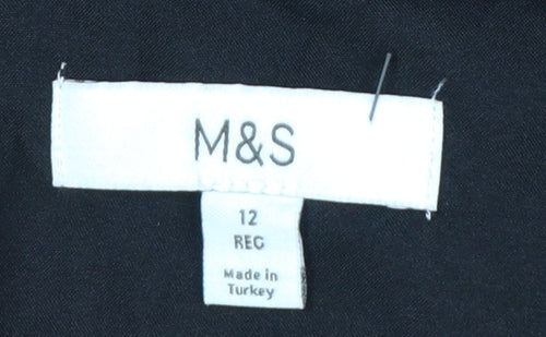 Marks and Spencer Womens Black Cherry Print Fit & Flare Midi Dress Size 12