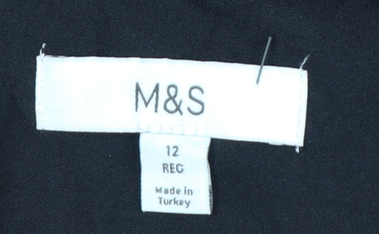 Marks and Spencer Womens Black Cherry Print Fit & Flare Midi Dress Size 12