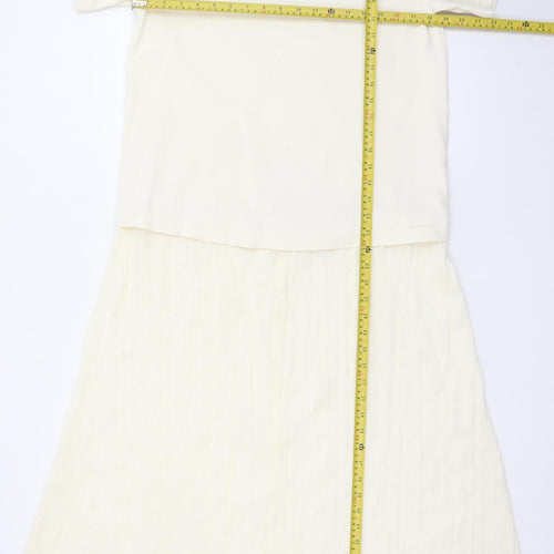 Marks and Spencer Women Ivory Size 10 Midi T-Shirt Dress