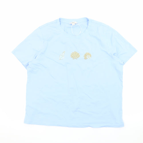 Marks and Spencer Women’s Blue Beaded Shell T-Shirt Size 18