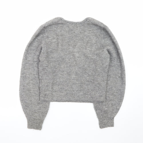 H&M Women’s Grey Slim Fit Knit Pullover Jumper Size 12