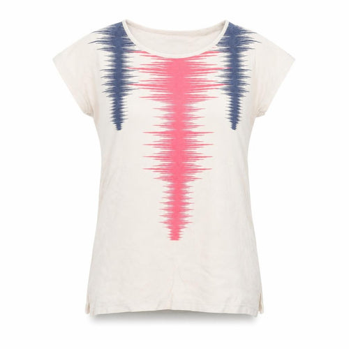 Pull&Bear Women’s Beige Geometric Print T-Shirt Size 8
