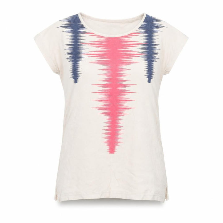 Pull&Bear Women’s Beige Geometric Print T-Shirt Size 8
