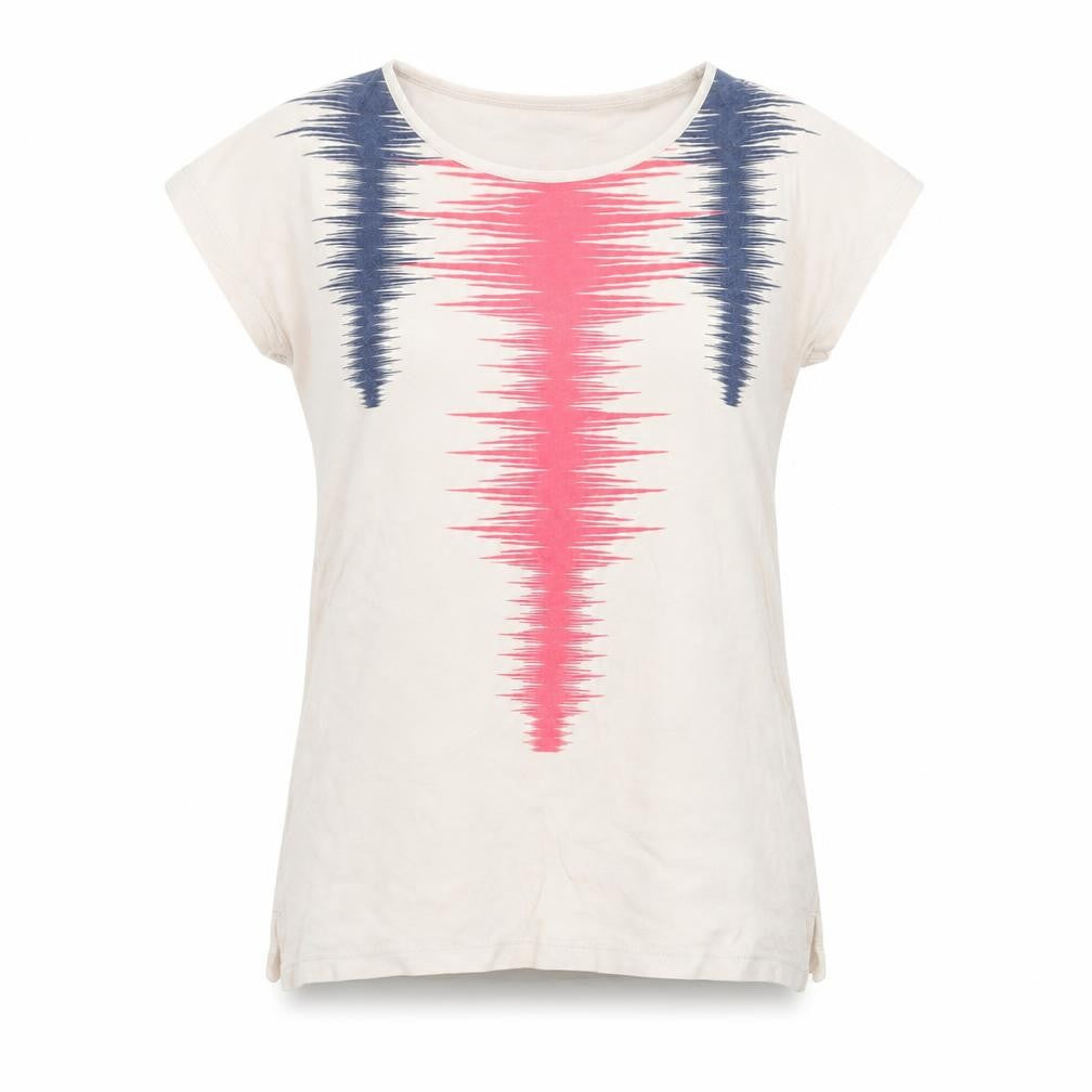 Pull&Bear Women’s Beige Geometric Print T-Shirt Size 8