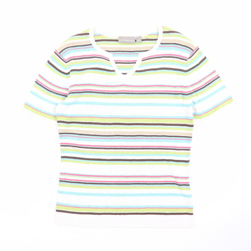 Croft & Barrow Women's Multicoloured Striped Knit T-Shirt M