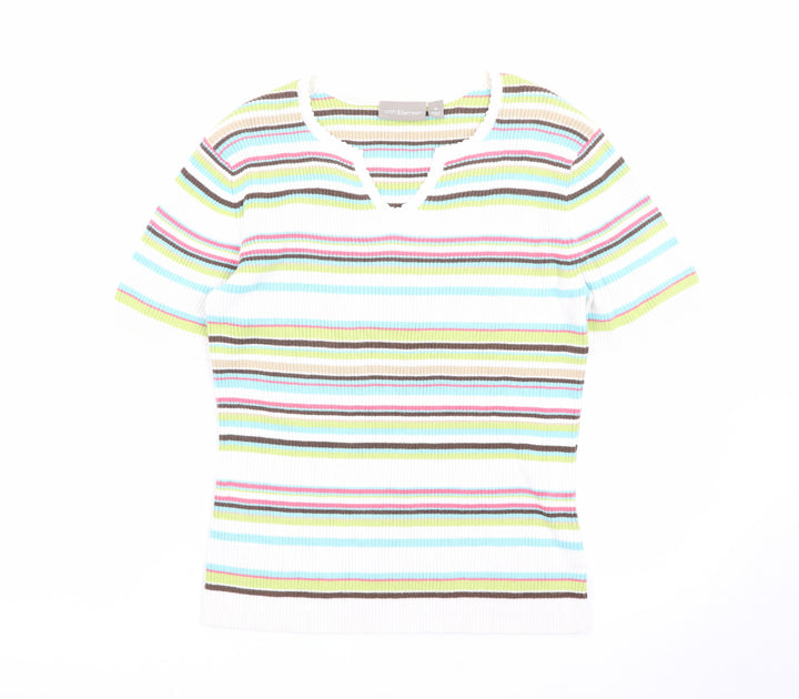 Croft & Barrow Women's Multicoloured Striped Knit T-Shirt M