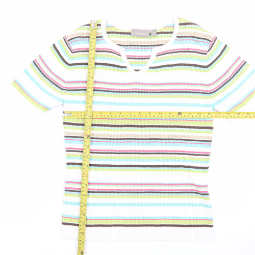 Croft & Barrow Women's Multicoloured Striped Knit T-Shirt M