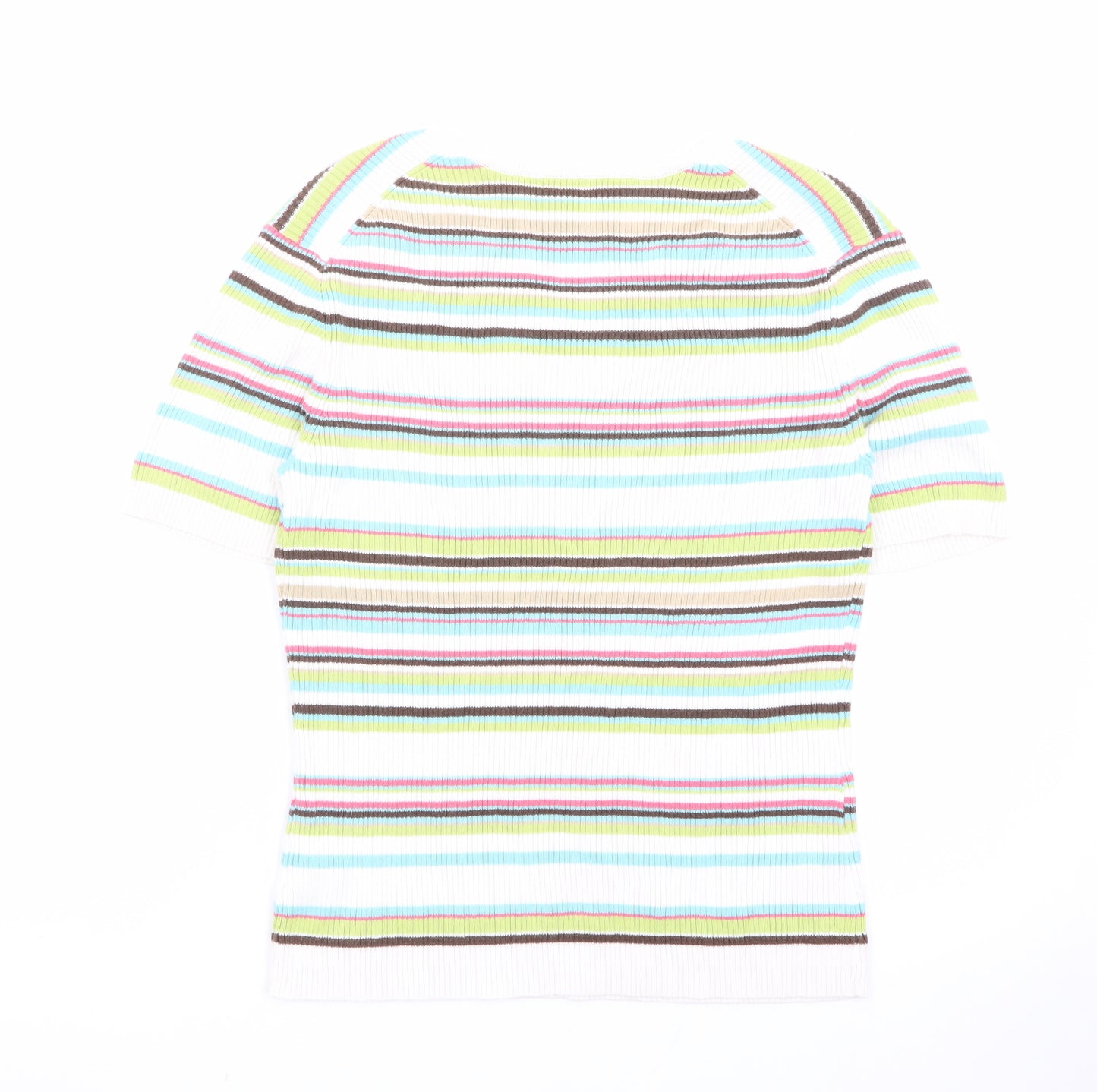Croft & Barrow Women's Multicoloured Striped Knit T-Shirt M