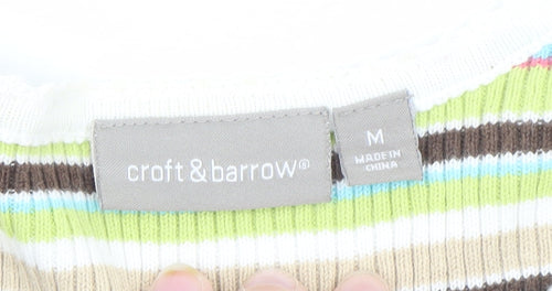 Croft & Barrow Women's Multicoloured Striped Knit T-Shirt M