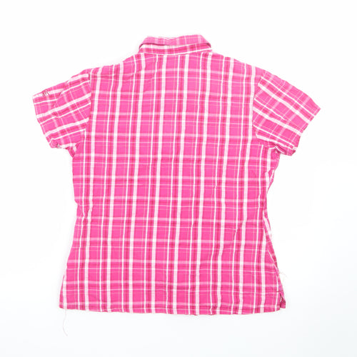 Regatta Womens Pink Check Short Sleeve Button-Up Shirt UK 12