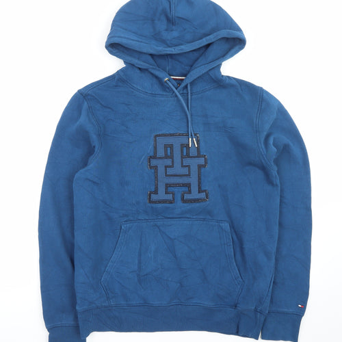 Tommy Hilfiger Men's Blue Pullover Logo Hoodie Size S