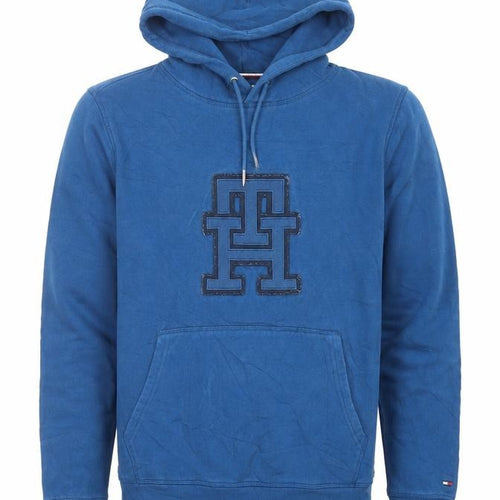 Tommy Hilfiger Men's Blue Pullover Logo Hoodie Size S